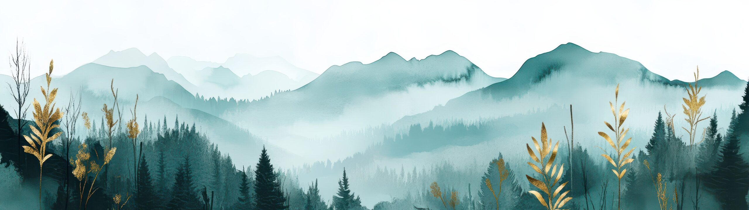 Scenic watercolor of mountains and foliage - The Ophiuchus Healing Center